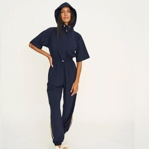 BYRDIE Golf Social Wear Greystone Jumpsuit Size Small Navy Athleisure Preppy
